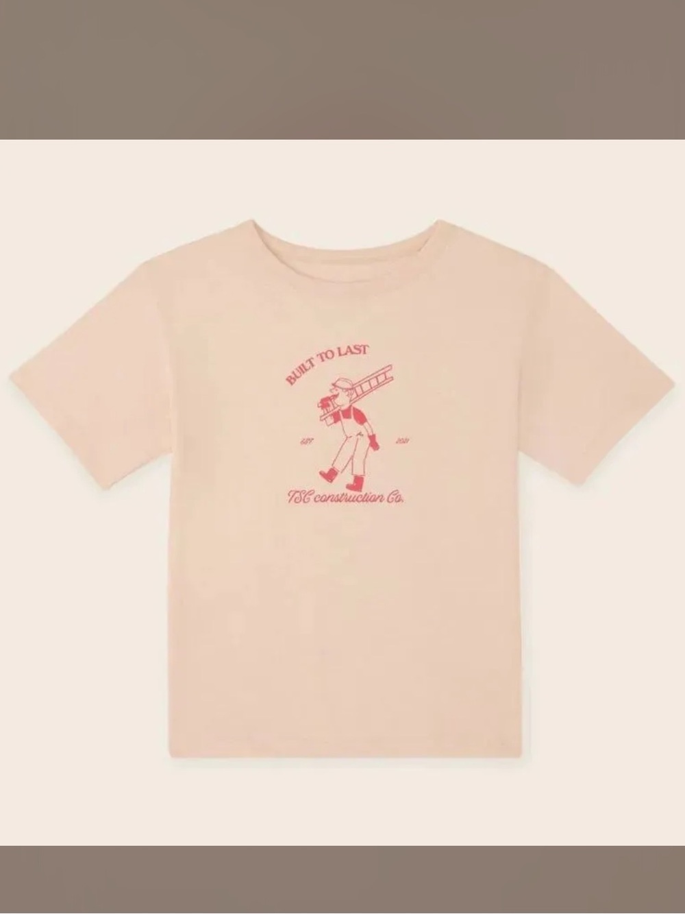 NWT The Sunday Collective Built To Last T-Shirt Pale Rose Tan